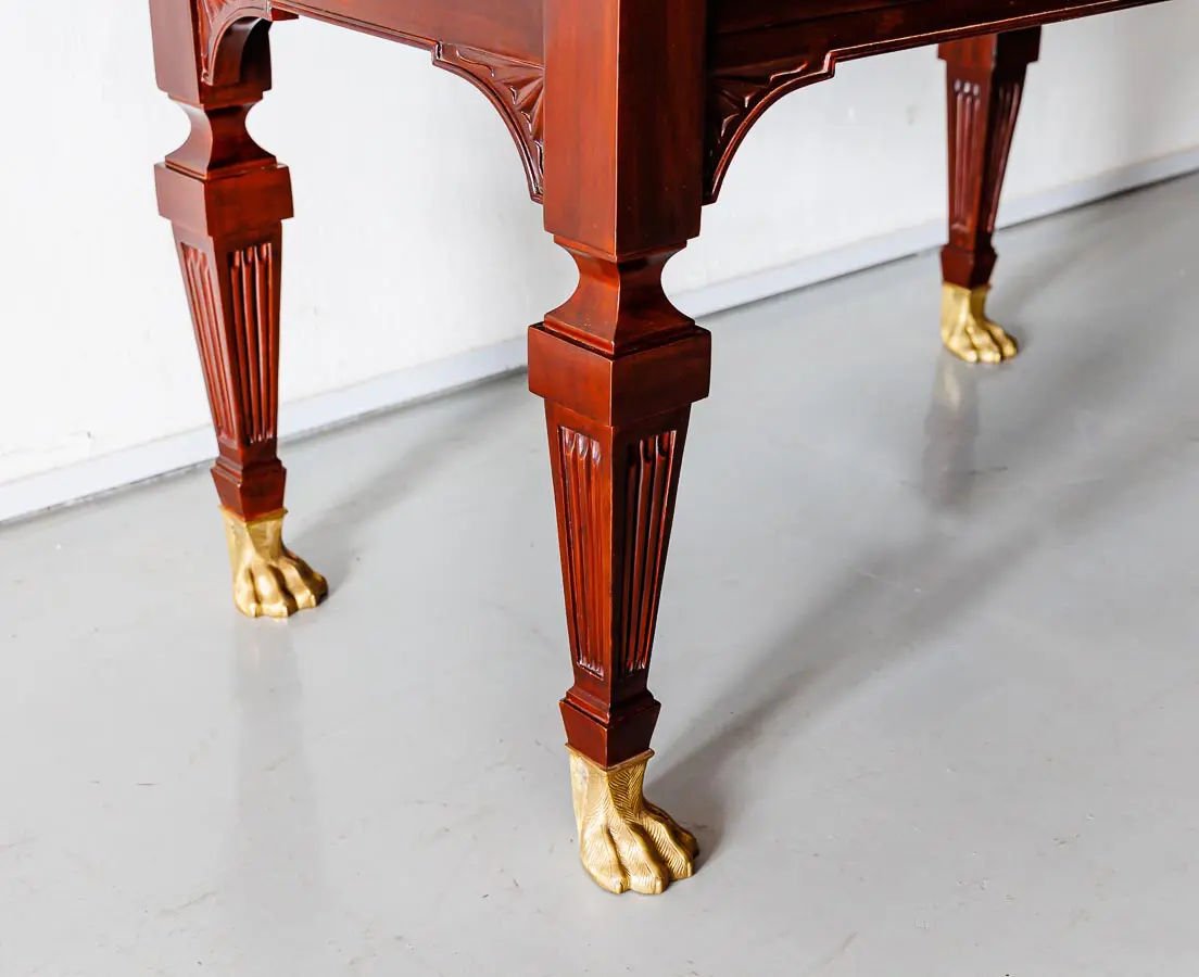 Traditional & Luxurious Carved Teakwood Glass Front Cabinet