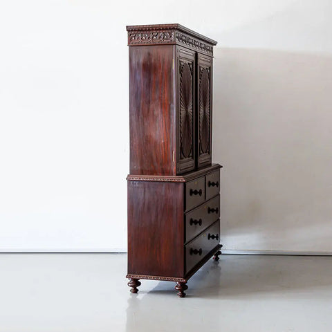 Traditional & Classic Rosewood Carved Cupboard