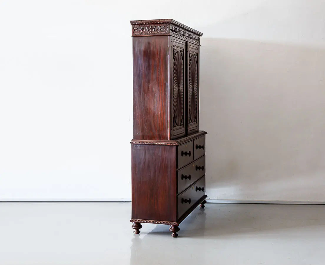 Traditional & Classic Rosewood Carved Cupboard