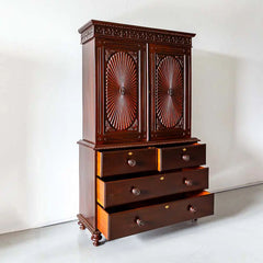 Traditional & Classic Rosewood Carved Cupboard