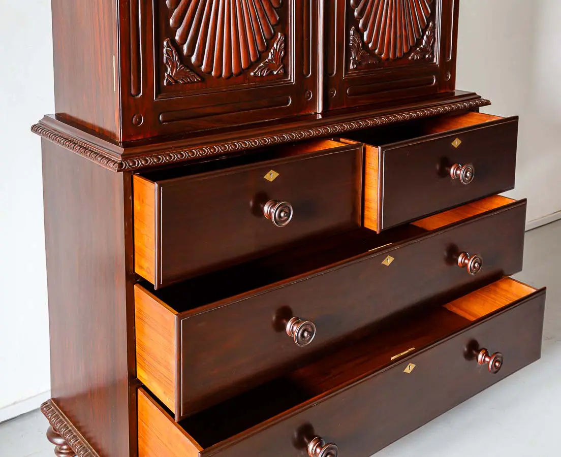 Traditional & Classic Rosewood Carved Cupboard