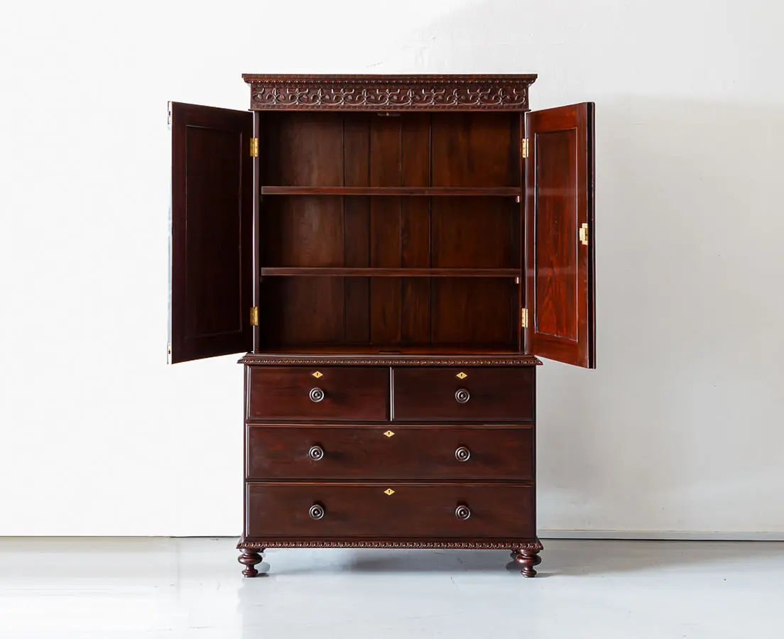 Traditional & Classic Rosewood Carved Cupboard