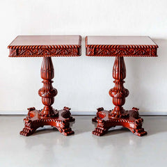 Traditional Pair of Luxurious Teakwood Side Table