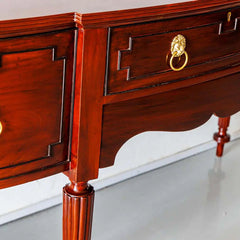 Traditional & Luxurious Teakwood Front Bow Study Table