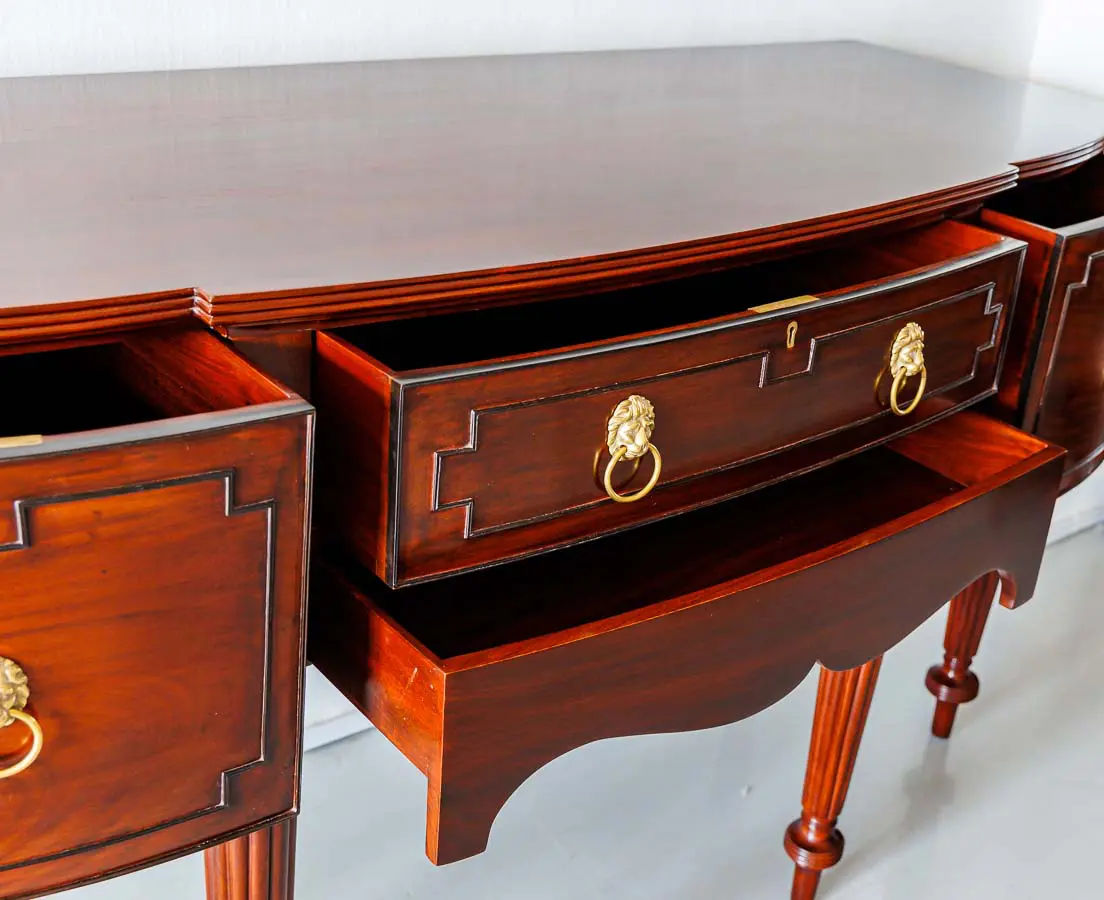 Traditional & Luxurious Teakwood Front Bow Study Table