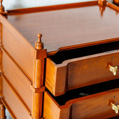 Traditional Pair of Luxurious Teakwood Bed Side Tables With 3 Drawer