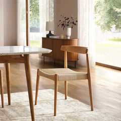 Luxury Teak Wood Dining Table Set Rope Chairs- 4 Seater, 6 Seater - All Sizes