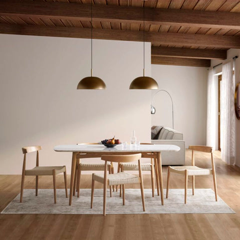 Luxury Teak Wood Dining Table Set Rope Chairs- 4 Seater, 6 Seater - All Sizes