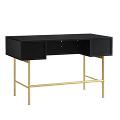 Solid Wood Dressing Table Stripped Design - Black Finish