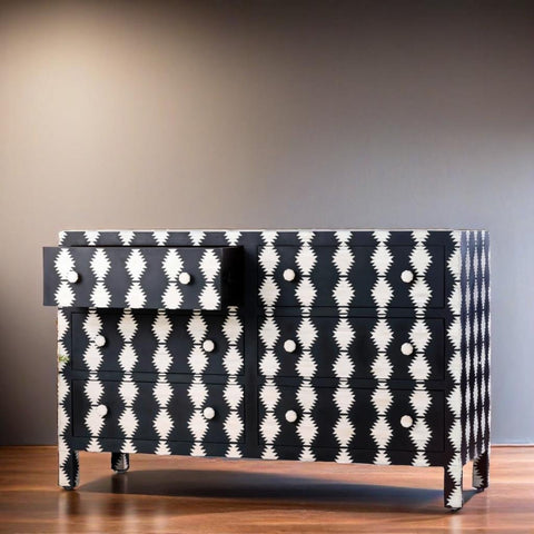 Bone Inlay Sideboard in Black & White