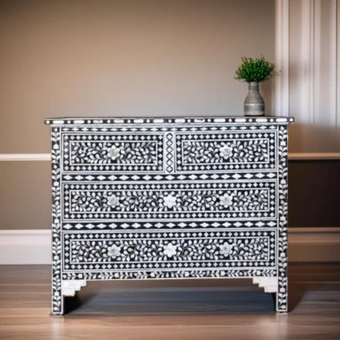 Bone Inlay Chest Of Drawers