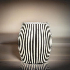 Bone Inlay Geometric Design Stool