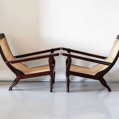 Traditional Classic Rattan Armchair with Cane