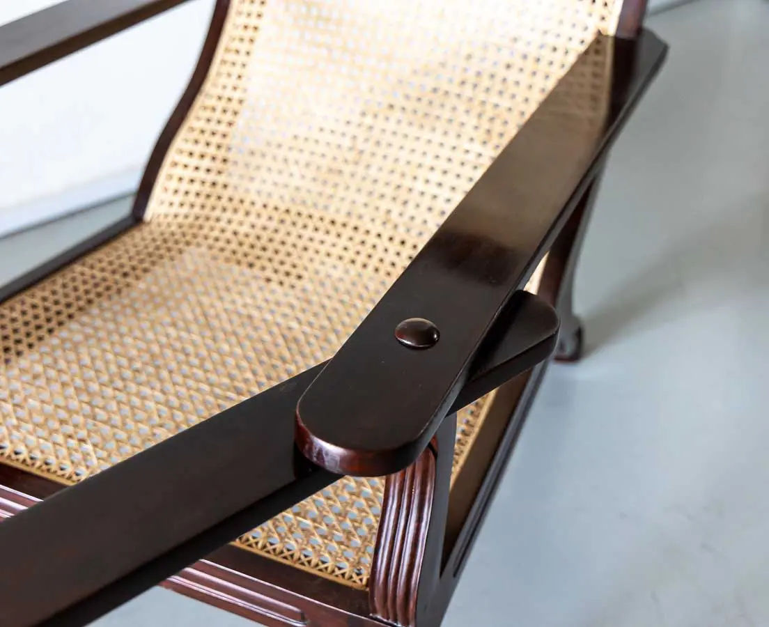 Traditional Classic Rattan Armchair with Cane