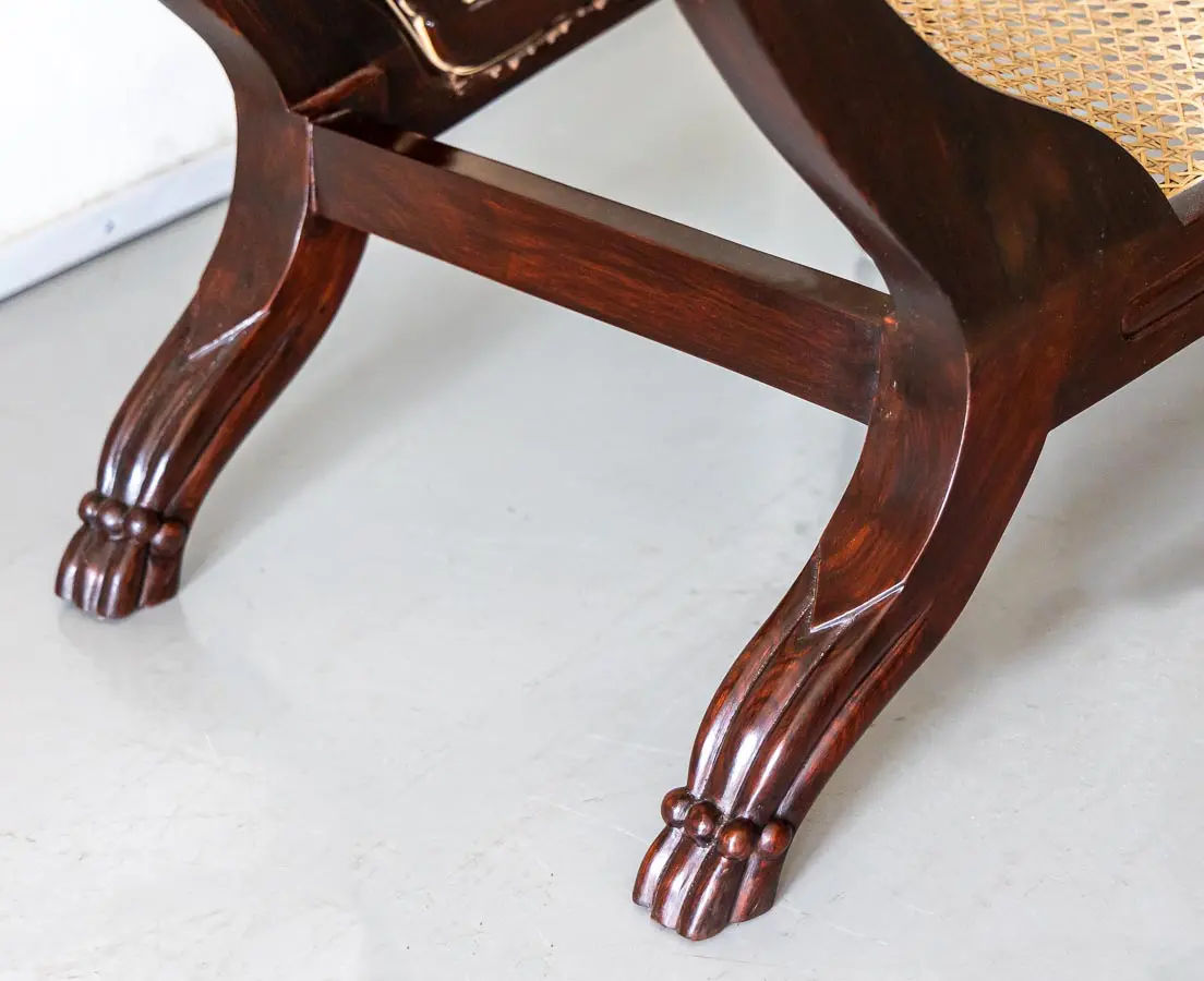 Traditional Classic Rattan Armchair with Cane