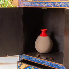 Hand Painted Mango Wood Cabinet for Storage