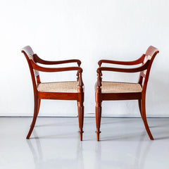 Traditional Classic Sheesham Wood Armchair with Cane