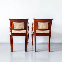 Traditional Classic Sheesham Wood Armchair with Cane