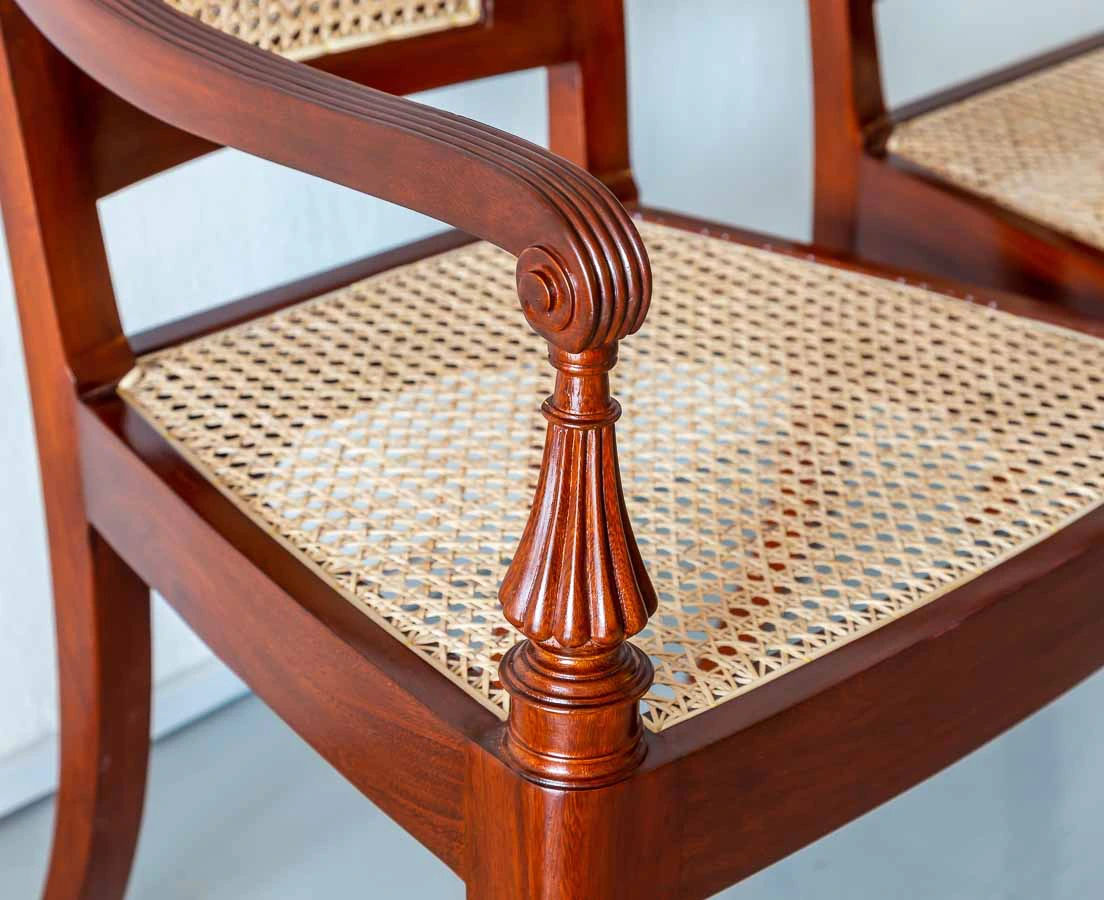 Traditional Classic Sheesham Wood Armchair with Cane