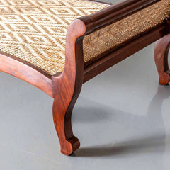 Traditional Luxurious Teakwood Easy Chair with Cane