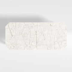 Classic Wooden Marble Dining Table - In Black Finish