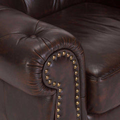 Chesterfield Leather One Seater Sofa