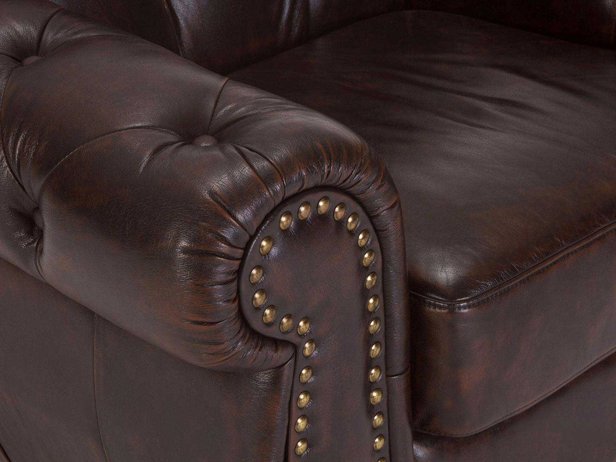 Chesterfield Leather One Seater Sofa