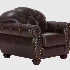 Chesterfield Leather One Seater Sofa