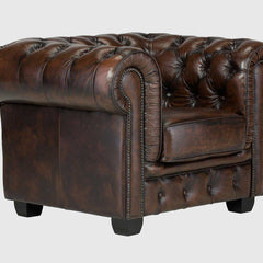 Chesterfield Leather 1 Seater Sofa