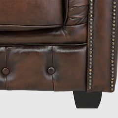 Sofia Tufted Two Seater Leather Sofa