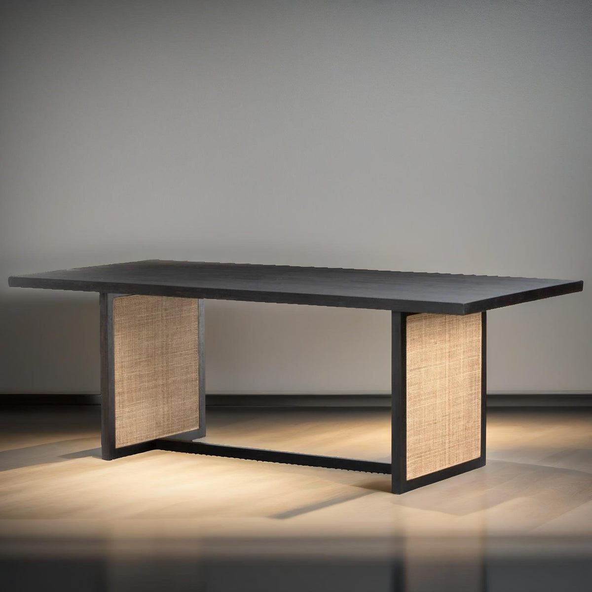 Mango Wood Dining Table with Cane Work