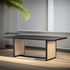 Mango Wood Dining Table with Cane Work