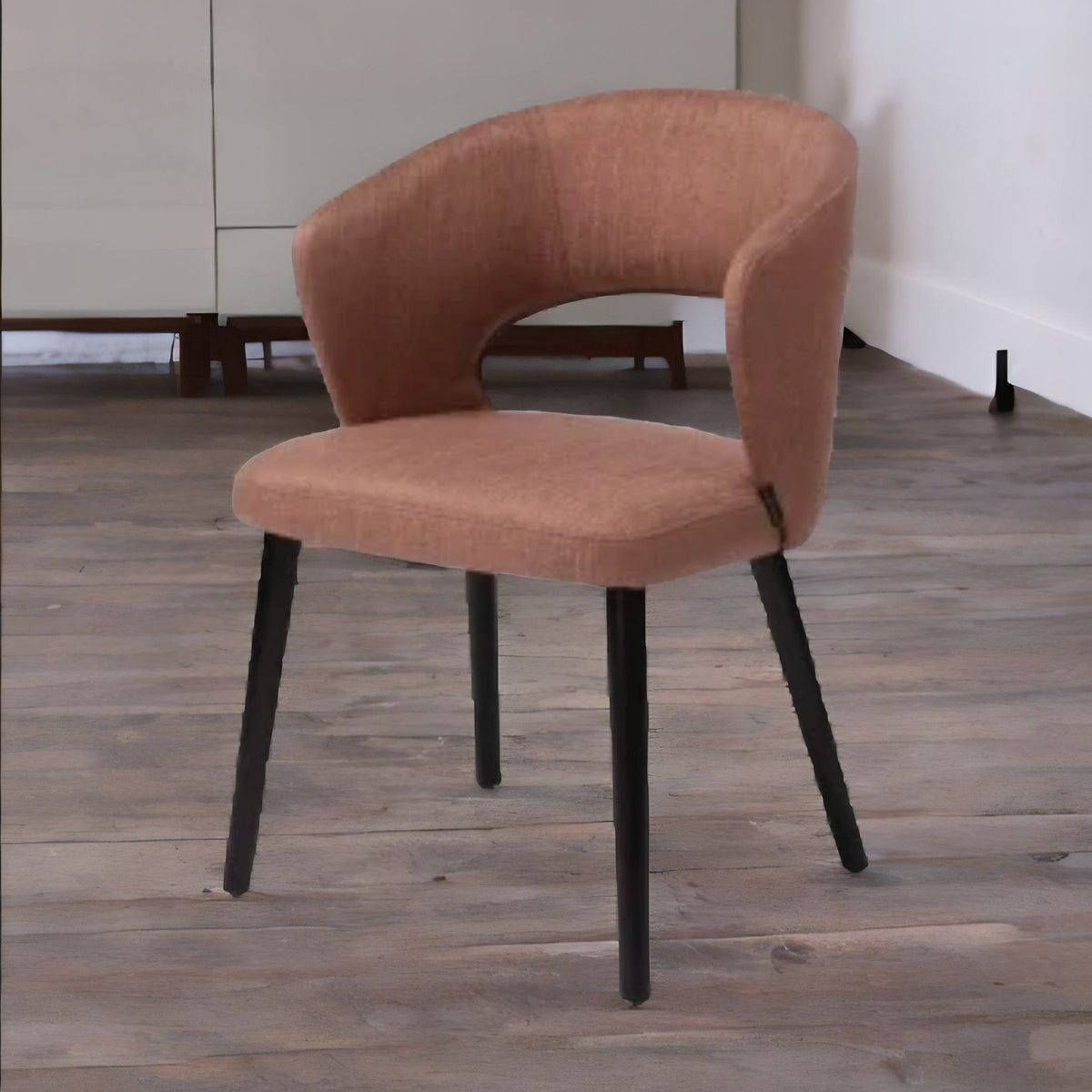 Classic & Modern Solid Wood With Velvet Dining Chair - Brown Finish