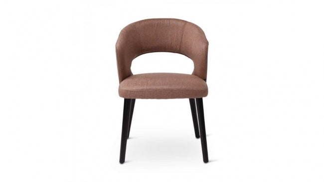 Classic & Modern Solid Wood With Velvet Dining Chair - Brown Finish