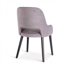 Modern Solid Wood With Fabric Dining Chair - Grey Finish