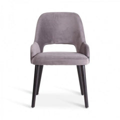 Modern Solid Wood With Fabric Dining Chair - Grey Finish