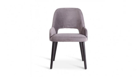 Modern Solid Wood With Fabric Dining Chair - Grey Finish