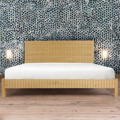 Antalya Modern Fluted Solid Wood Bed - All Sizes