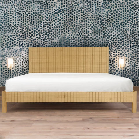 Antalya Modern Fluted Solid Wood Bed - All Sizes
