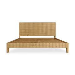 Antalya Modern Fluted Solid Wood Bed - All Sizes