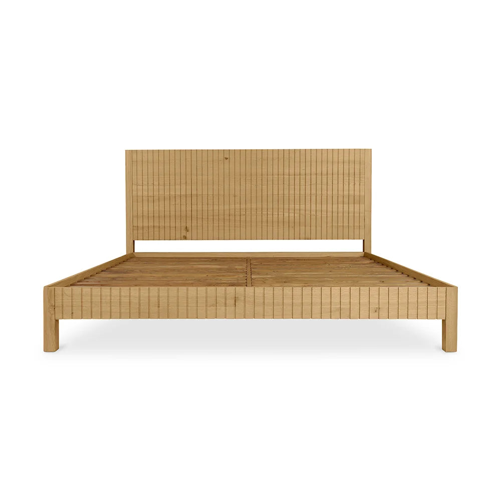 Antalya Modern Fluted Solid Wood Bed - All Sizes