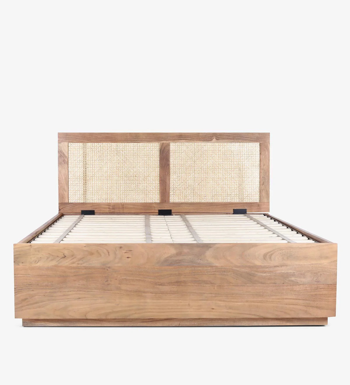 Classic Timeless Rattan Solid Wood Bed In Natural Finish - All Sizes
