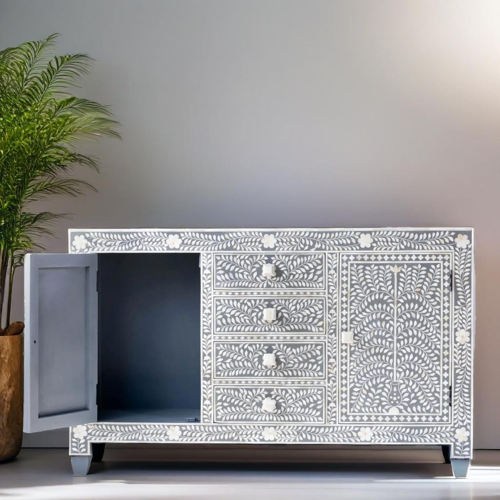 Bone Inlay Floral Sideboard