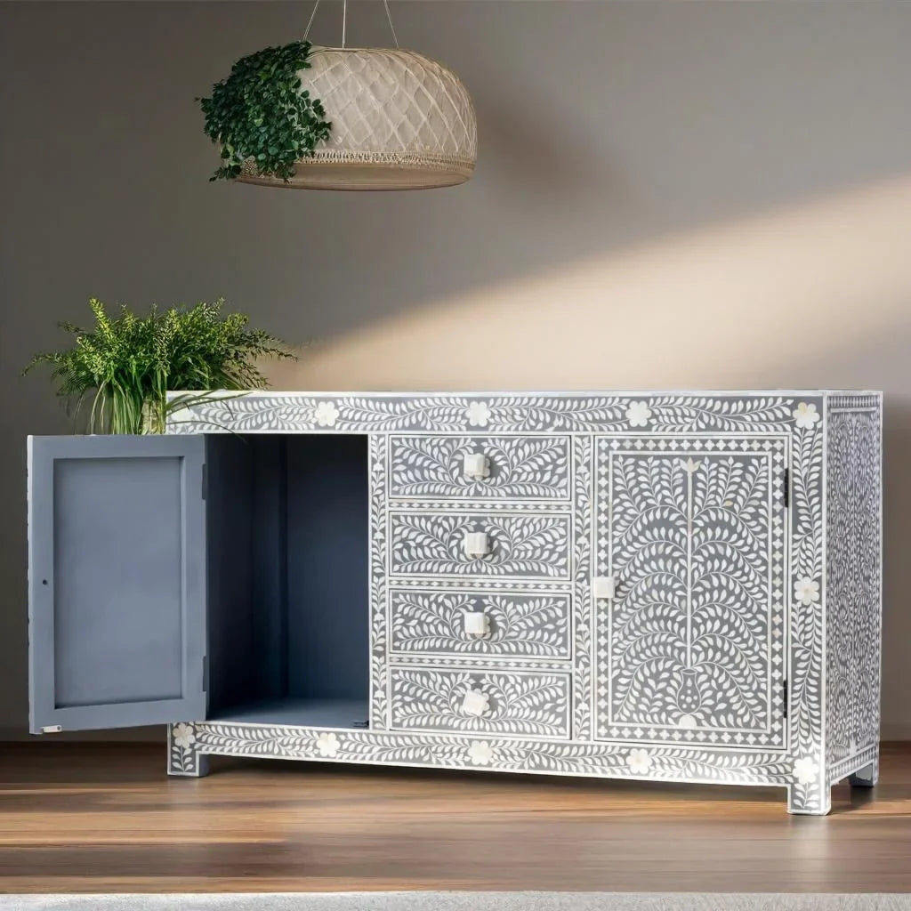 Bone Inlay Floral Sideboard