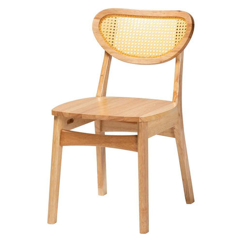 Donato Rattan Mid-Century Solid Wood Natural Finished Dining Table Set- 4 Seater, 6 Seater - All Sizes