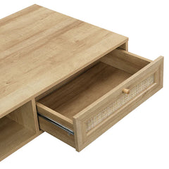 Natural Solid Wood Rattan Coffee Table