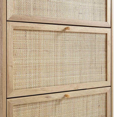 Rattan Shoe Cabinet - Natural Finish 3- Tier
