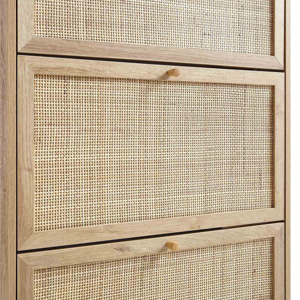 Rattan Shoe Cabinet - Natural Finish 3- Tier
