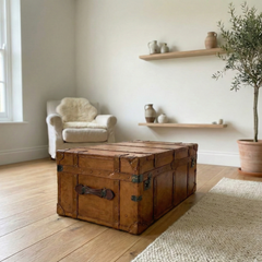 Norwood Leather Trunk Side Table