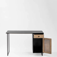 Modern Rattan Mango Solid Wood Iron Study Table